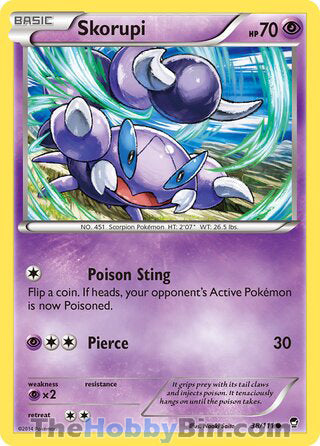 Skorupi #38/111 Common - Furious Fists Pokemon card