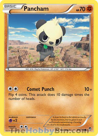 Pancham #60/111 Common - Furious Fists Pokemon card