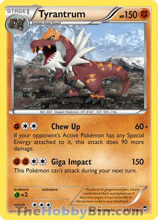 0062 Tyrantrum Rare Furious Fists