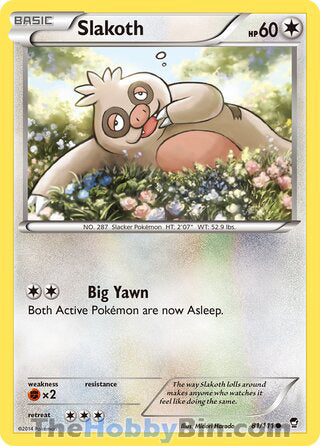Slakoth #81/111 Common - Furious Fists Pokemon card
