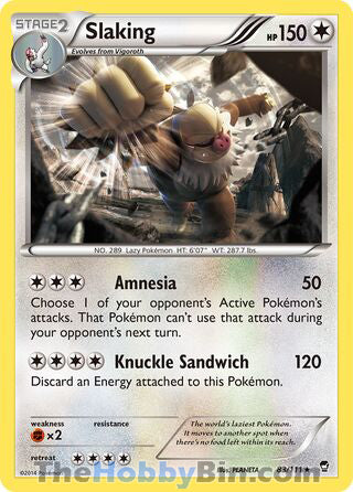 Slaking #83/111 Holo Rare - Furious Fists Pokemon card