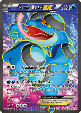 Seismitoad EX Furious Fists Ultra Rare #106/111