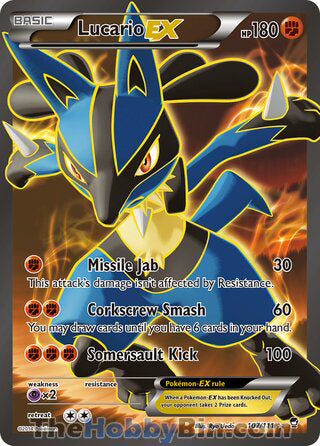 Lucario EX #107/111 Ultra Rare - Furious Fists Pokemon card