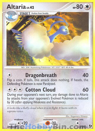 Altaria #12/106 Rare - Great Encounters Pokemon card