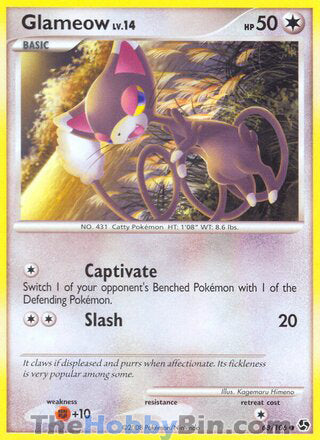 Glameow #68/106 Common - Great Encounters Pokemon card
