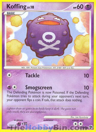 Koffing #74/106 Common - Great Encounters Pokemon card