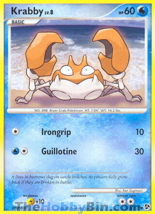 Krabby #75/106 Common - Great Encounters Pokemon card