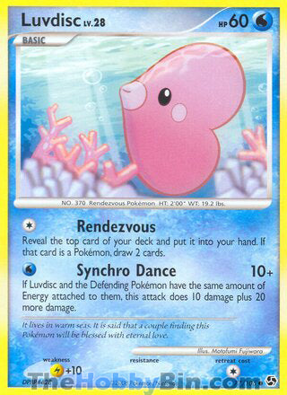 Luvdisc #77/106 Common - Great Encounters Pokemon card