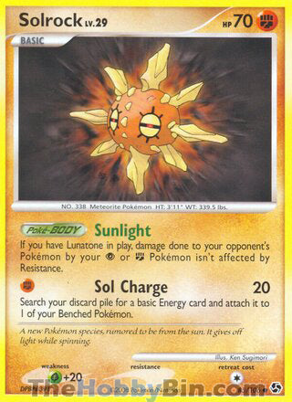 Solrock #85/106 Common - Great Encounters Pokemon card