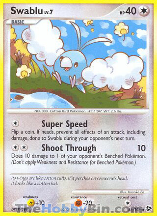 Swablu #86/106 Common - Great Encounters Pokemon card