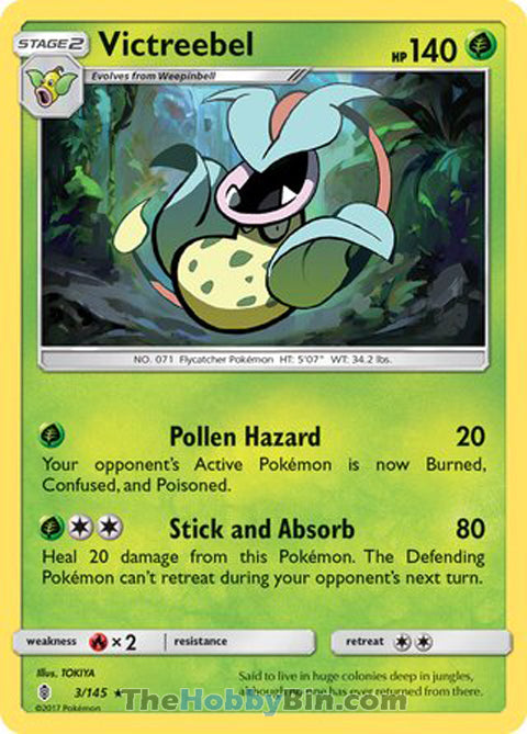 Victreebel #3/145 Rare - Guardians Rising Pokemon card