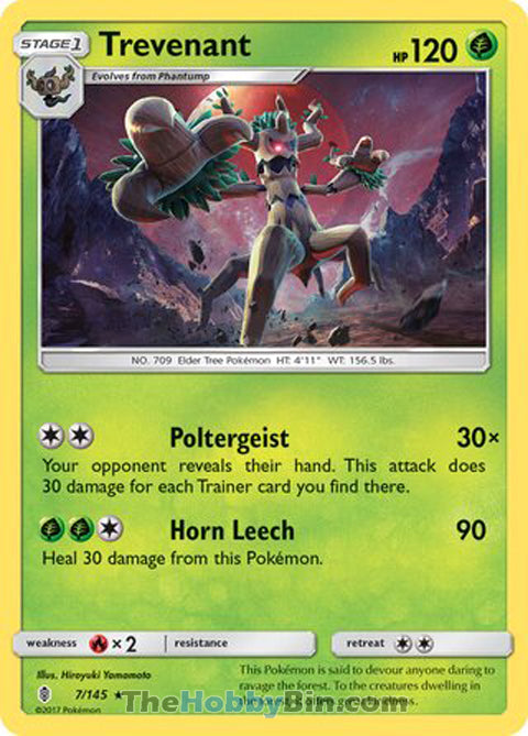 Trevenant #7/145 Rare - Guardians Rising Pokemon card