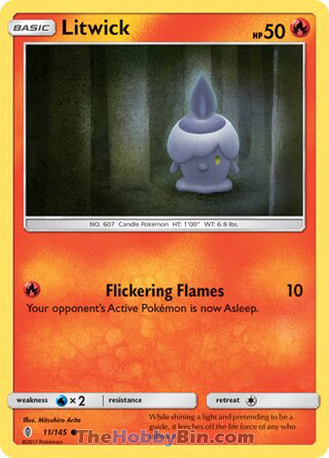 Litwick #11/145 Common - Guardians Rising Pokemon card