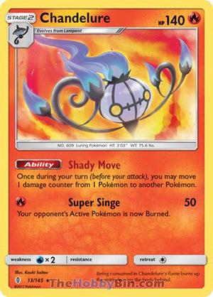 0013 Chandelure Holo Rare Guardians Rising