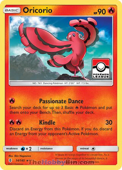 Oricorio #14/145 Rare - Guardians Rising Pokemon card