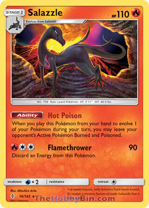 Salazzle #16/145 Rare - Guardians Rising Pokemon card