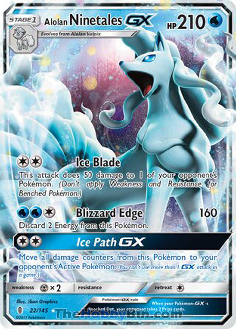 Alolan Ninetales GX Guardians Rising Ultra Rare #22/145