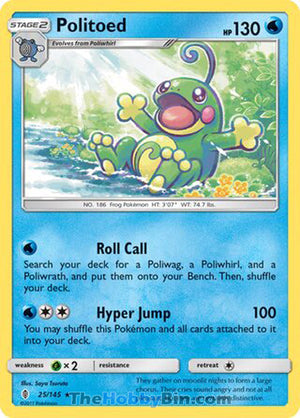 0025 Politoed Holo Rare Guardians Rising