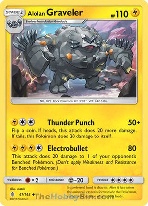 0041 Alolan Graveler Uncommon Guardians Rising