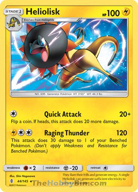 Heliolisk #44/145 Rare - Guardians Rising Pokemon card