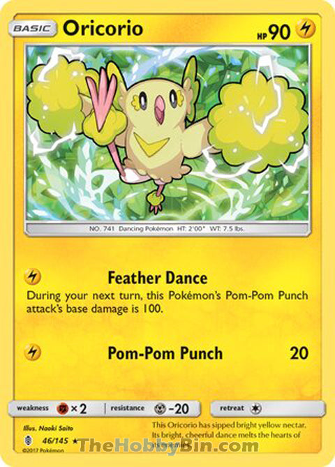 Oricorio #46/145 Rare - Guardians Rising Pokemon card