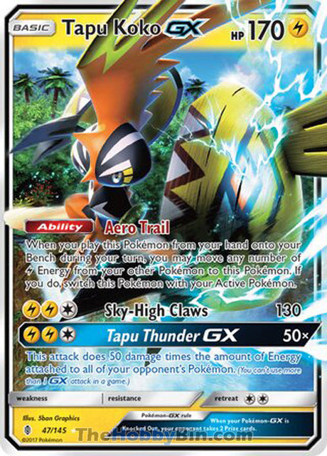 Tapu Koko GX Guardians Rising Ultra Rare #47/145