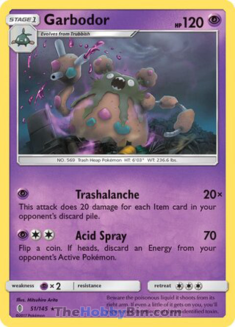 Garbodor #51/145 Rare - Guardians Rising Pokemon card