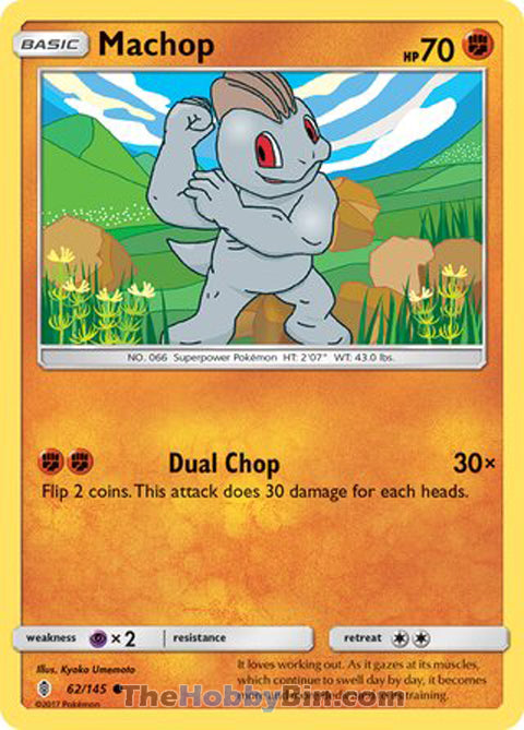 Machop #62/145 Common - Guardians Rising Pokemon card