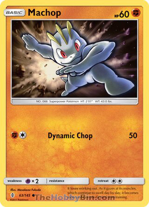 Machop #63/145 Common - Guardians Rising Pokemon card