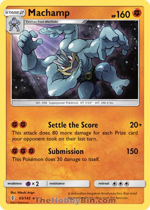 Machamp #65/145 Holo Rare - Guardians Rising Pokemon card
