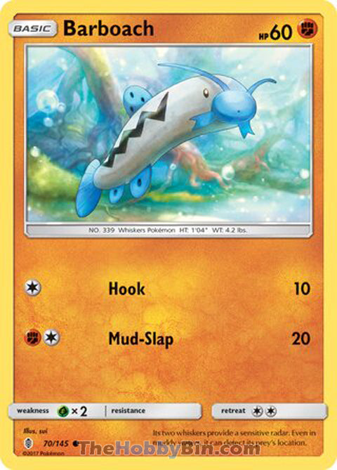 Barboach #70/145 Common - Guardians Rising Pokemon card