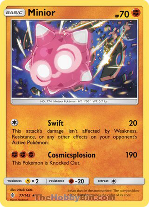 Minior #77/145 Holo Rare - Guardians Rising Pokemon card