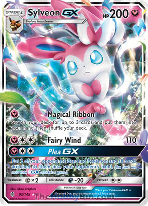 Sylveon GX #92/145 Ultra Rare - Guardians Rising Pokemon card