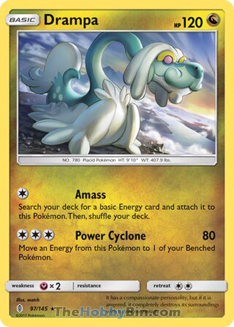 Drampa #97/145 Holo Rare - Guardians Rising Pokemon card
