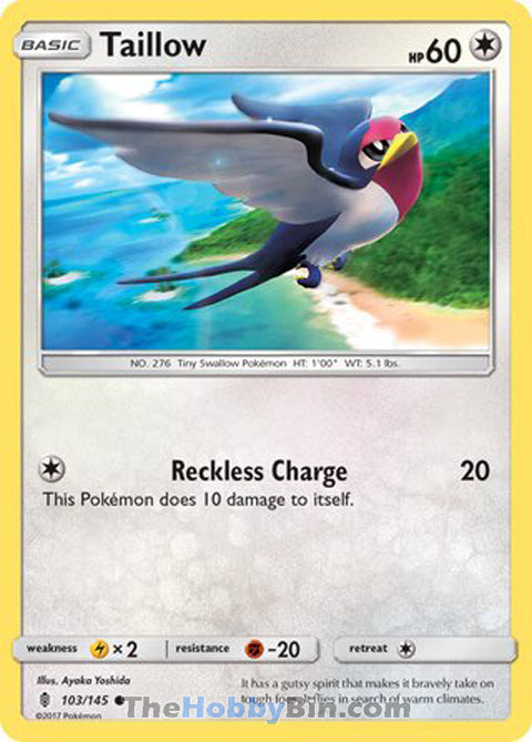 Taillow #103/145 Common - Guardians Rising Pokemon card