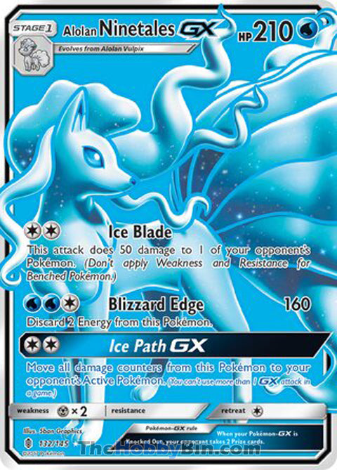 Alolan Ninetales GX #132/145 Ultra Rare - Guardians Rising Pokemon card
