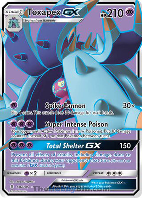Toxapex GX #136/145 Ultra Rare - Guardians Rising Pokemon card