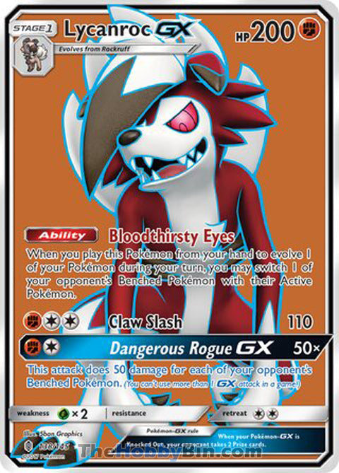 Lycanroc GX #138/145 Ultra Rare - Guardians Rising Pokemon card