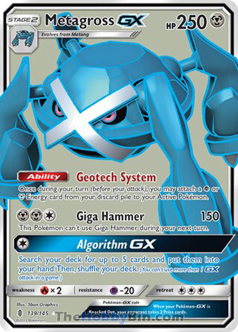 Metagross GX #139/145 Ultra Rare - Guardians Rising Pokemon card