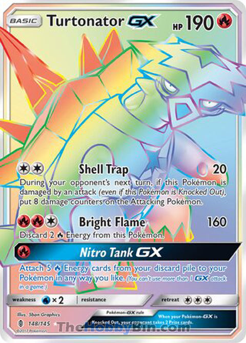 Turtonator GX #148/145 Secret Rare - Guardians Rising Pokemon card