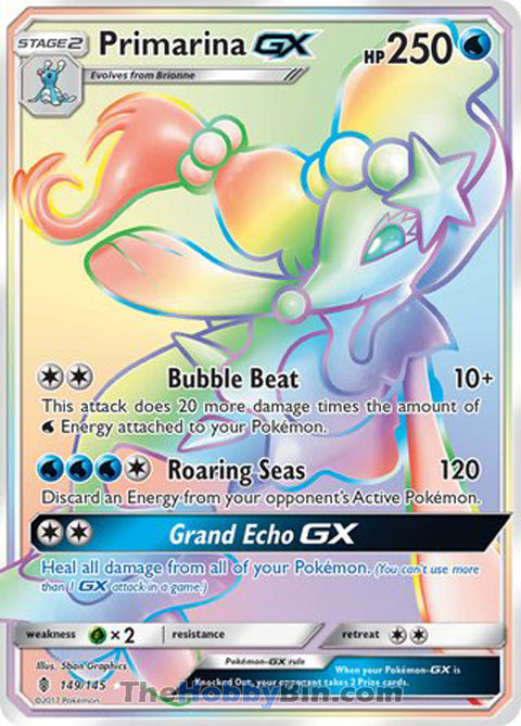 Primarina GX Guardians Rising Secret Rare #149/145