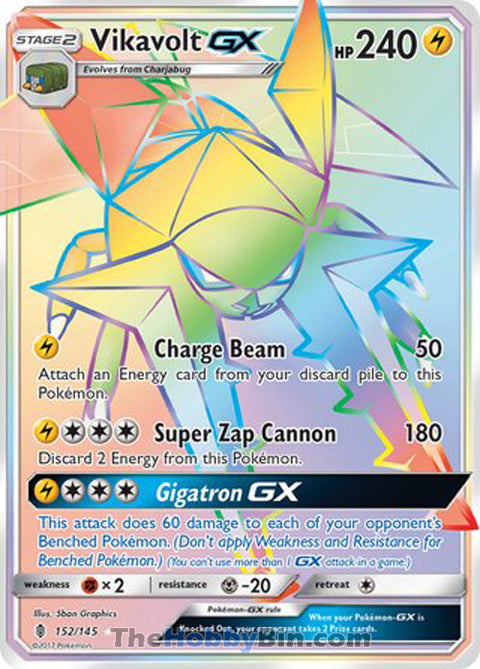 Vikavolt GX #152/145 Secret Rare - Guardians Rising Pokemon card