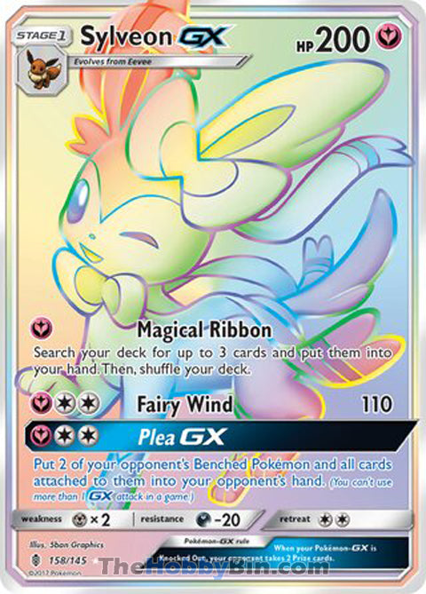 Sylveon GX #158/145 Secret Rare - Guardians Rising Pokemon card