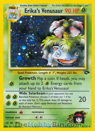 Erika's Venusaur #4/132 Holo Rare - Gym Challenge Pokemon card