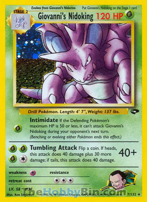 0007 Giovanni's Nidoking Holo Rare Gym Challenge