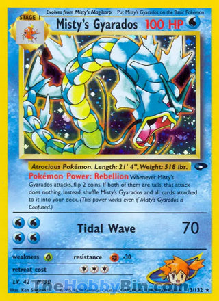 Misty's Gyarados Gym Challenge Holo Rare #13/132