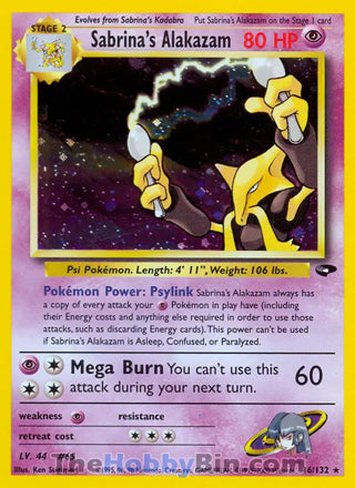 0016 Sabrina's Alakazam Holo Rare Gym Challenge