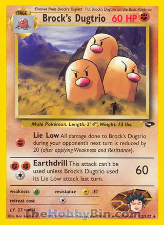 Brock's Dugtrio #22/132 Rare - Gym Challenge Pokemon card