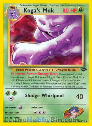 Koga's Muk #26/132 Rare - Gym Challenge Pokemon card