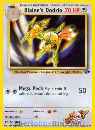 Blaine's Dodrio #32/132 Uncommon - Gym Challenge Pokemon card
